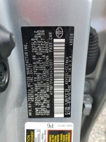 VIN 4T1BF1FK0HU424901 2017 Toyota Camry, LE no.13