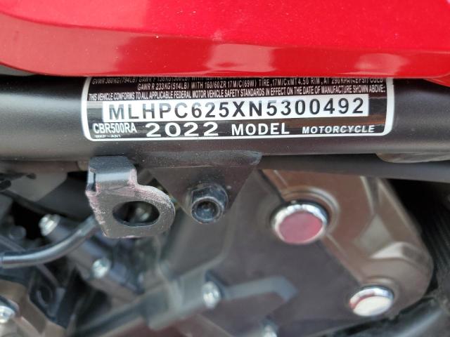 2022 HONDA CBR500 RA - MLHPC625XN5300492