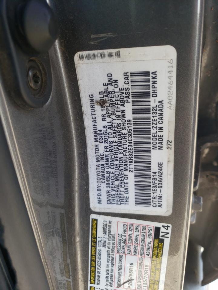 2T1KR32E34C305139 2004 Toyota Corolla Matrix Xr