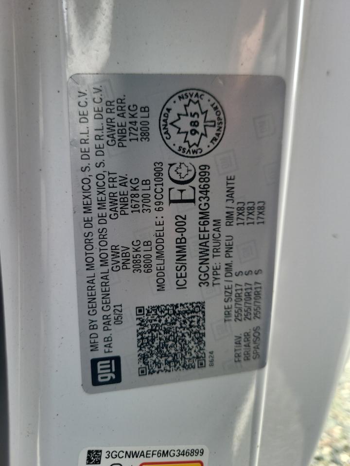 3GCNWAEF6MG346899 2021 Chevrolet Silverado C1500