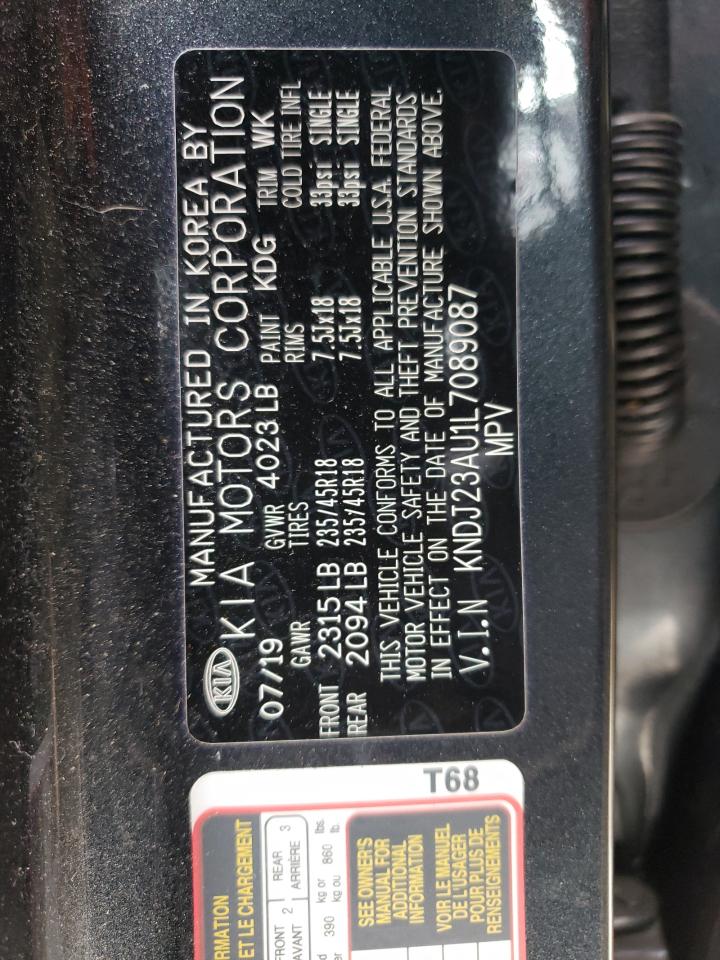 KNDJ23AU1L7089087 2020 Kia Soul Lx