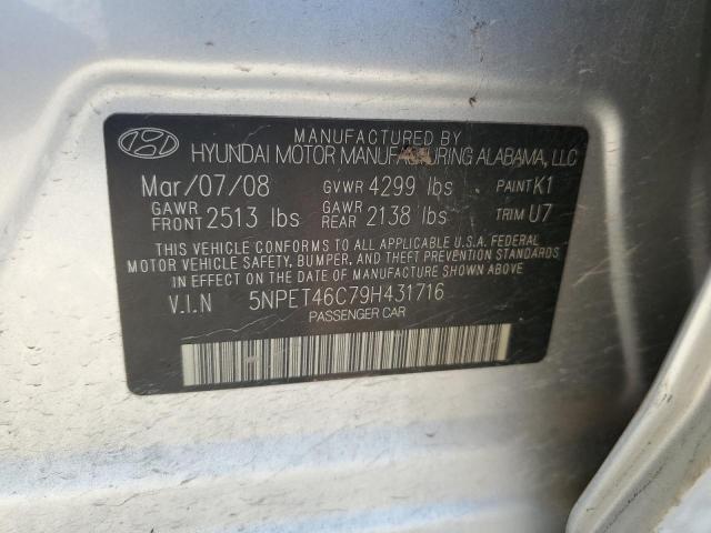 2009 Hyundai Sonata Gls VIN: 5NPET46C79H431716 Lot: 63450584