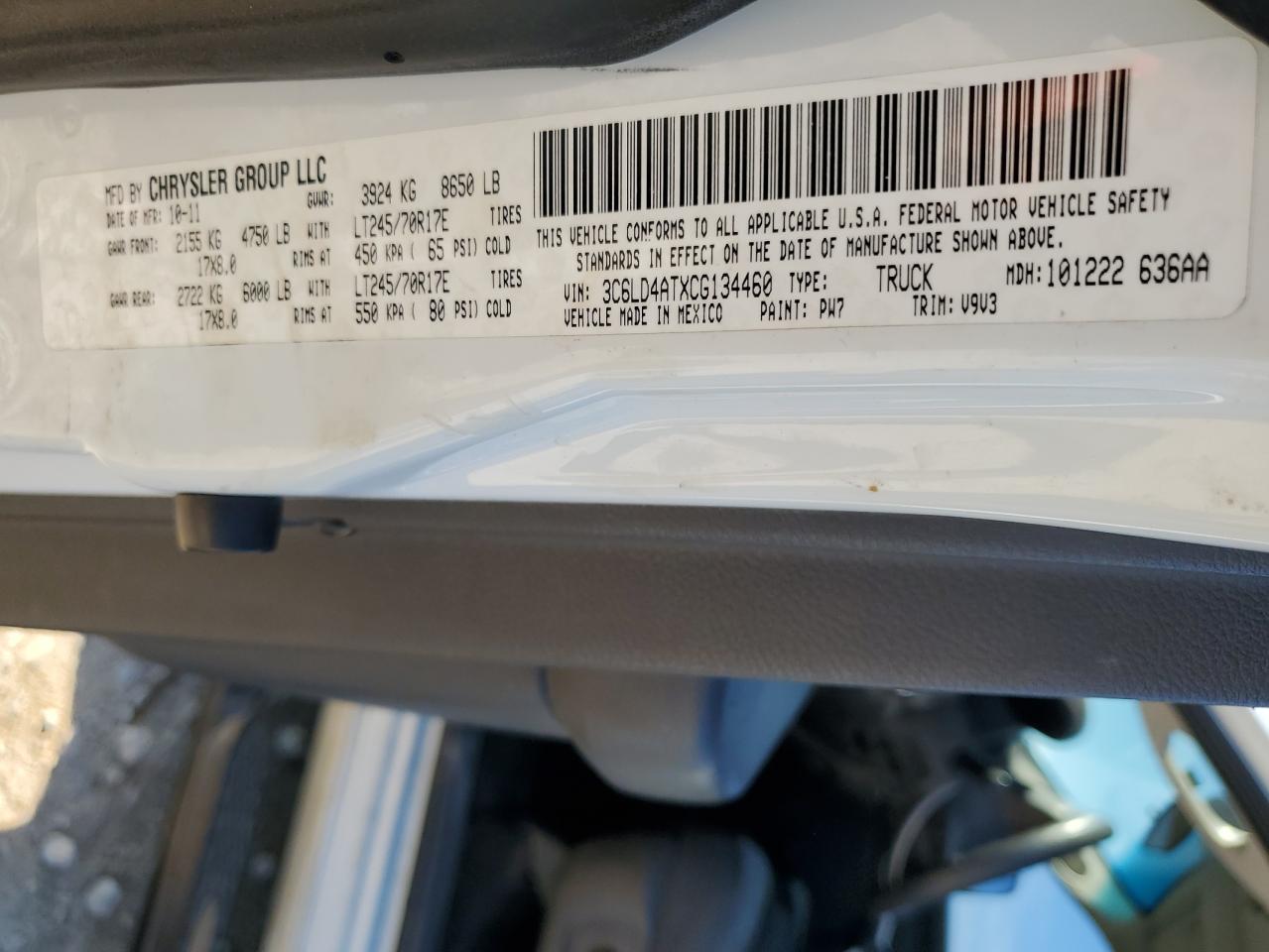 3C6LD4ATXCG134460 2012 Dodge Ram 2500 St