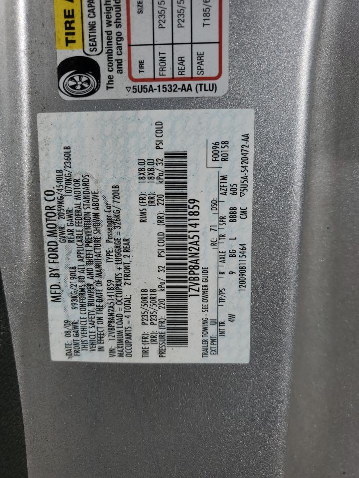 1ZVBP8AN2A5141859 2010 Ford Mustang