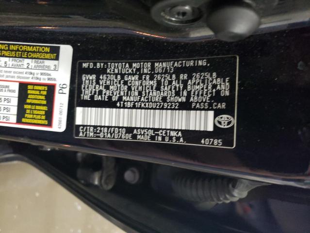 VIN 4T1BF1FKXDU279232 2013 Toyota Camry, L no.13