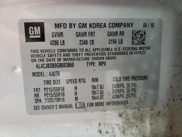 2016 BUICK ENCORE CON - KL4CJBSB9GB693860