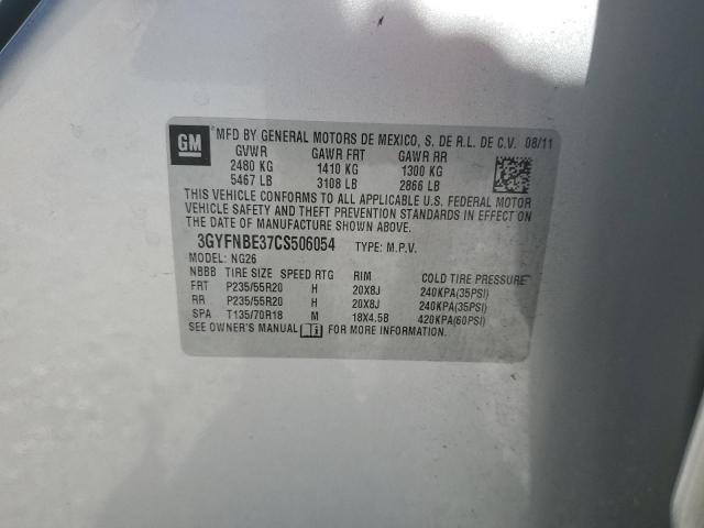 2012 Cadillac Srx Performance Collection VIN: 3GYFNBE37CS506054 Lot: 62635014