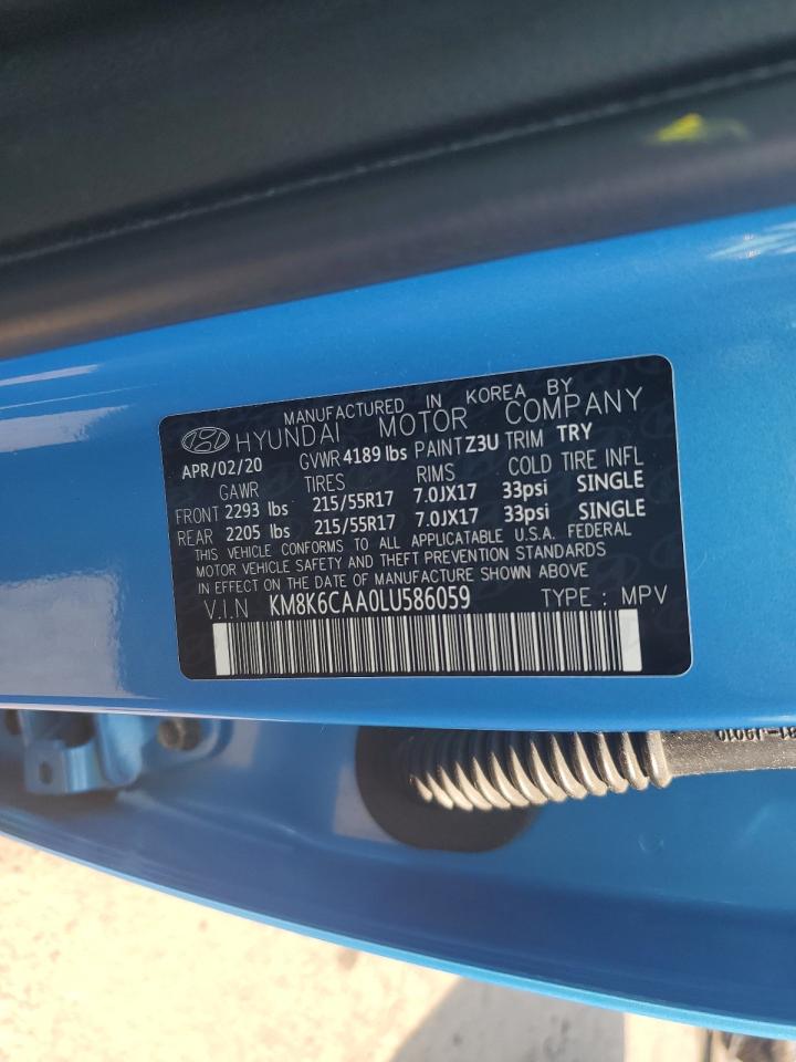 KM8K6CAA0LU586059 2020 Hyundai Kona Sel Plus