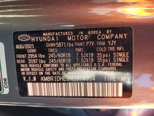 2022 Hyundai Palisade Se VIN: KM8R1DHE6NU374054 Lot: 61373664