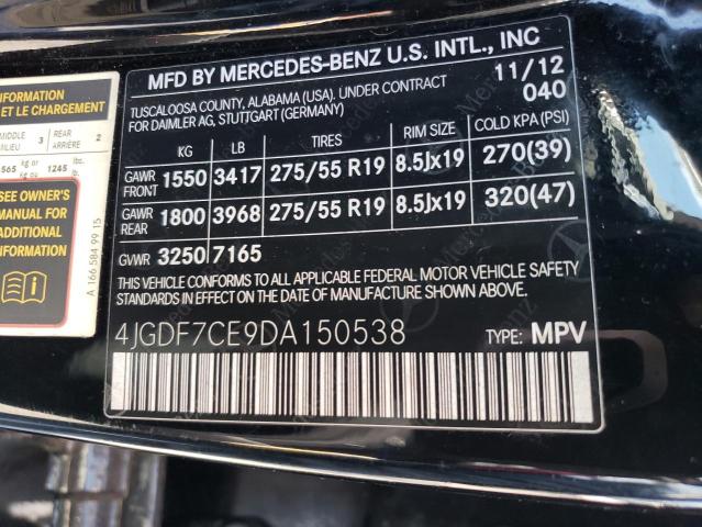 2013 Mercedes-Benz Gl 450 4Matic VIN: 4JGDF7CE9DA150538 Lot: 61565604