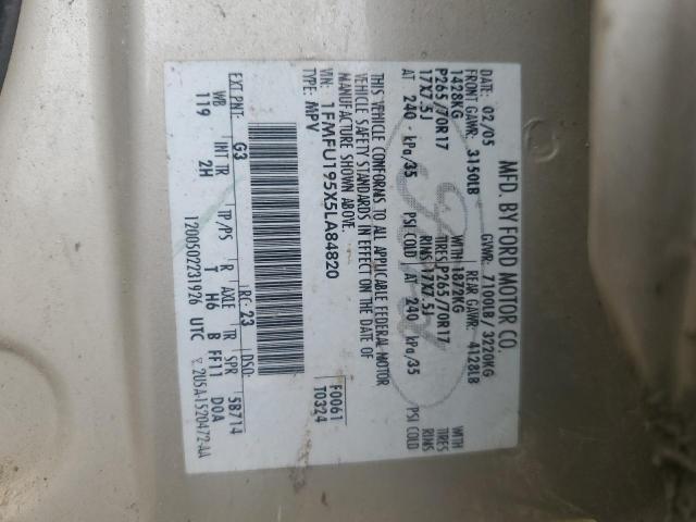 2005 Ford Expedition Limited VIN: 1FMFU195X5LA84820 Lot: 63065054