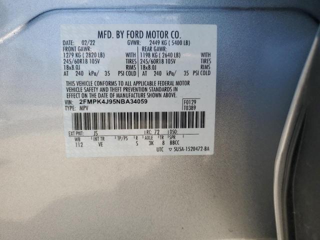 2022 FORD EDGE SEL - 2FMPK4J95NBA34059