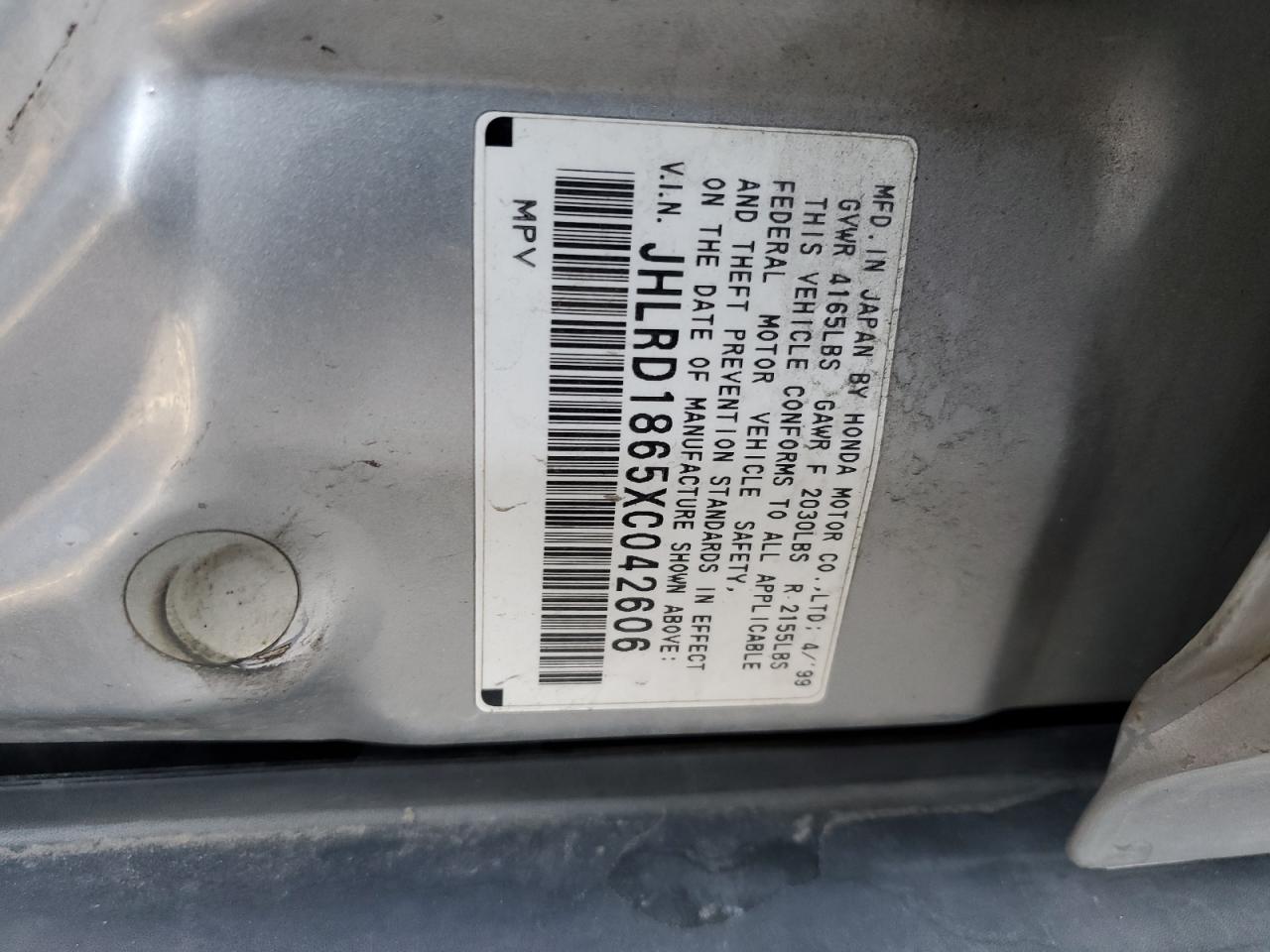 JHLRD1865XC042606 1999 Honda Cr-V Ex