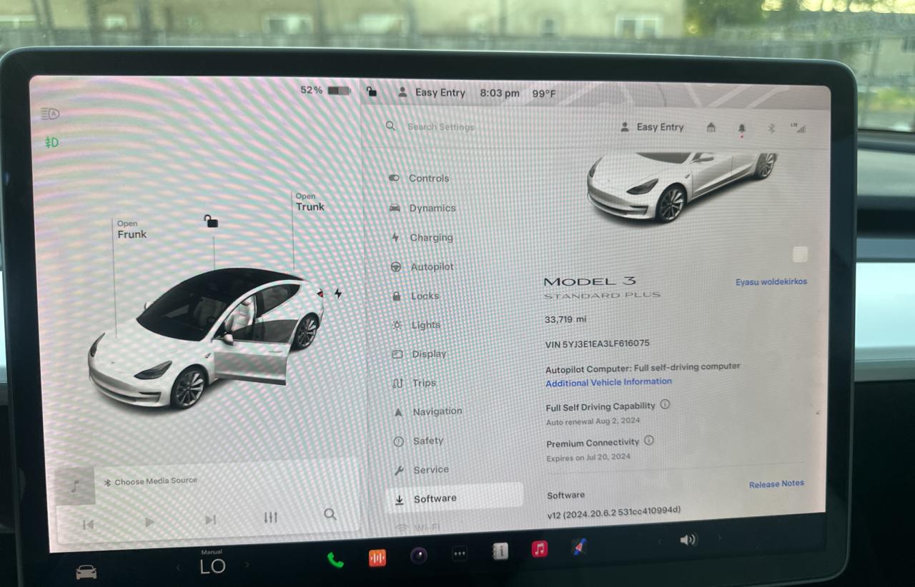 2020 Tesla Model 3 vin: 5YJ3E1EA3LF616075