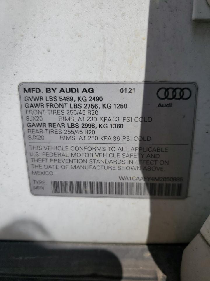 WA1CAAFY4M2050885 2021 Audi Q5 Prestige