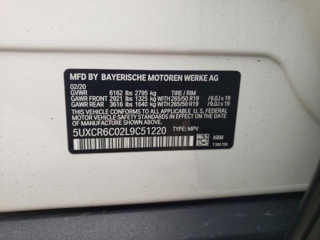 2020 BMW X5 xDrive40I VIN: 5UXCR6C02L9C51220 Lot: 62277774