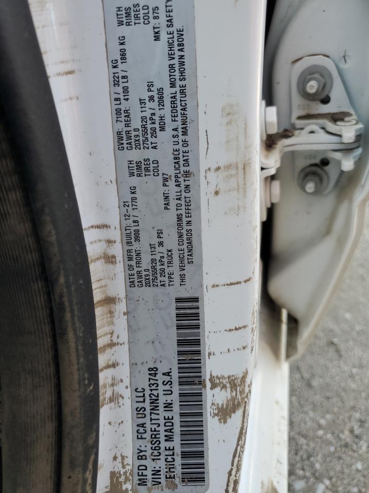 1C6SRFJT7NN213748 2022 Ram 1500 Laramie