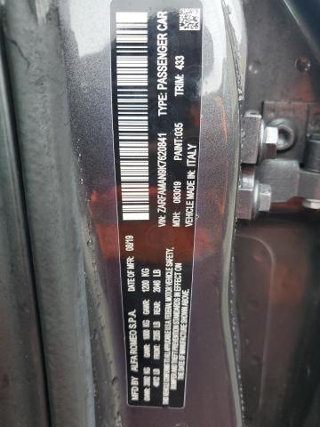 2019 Alfa Romeo Giulia VIN: ZARFAMAN9K7620841 Lot: 61186524