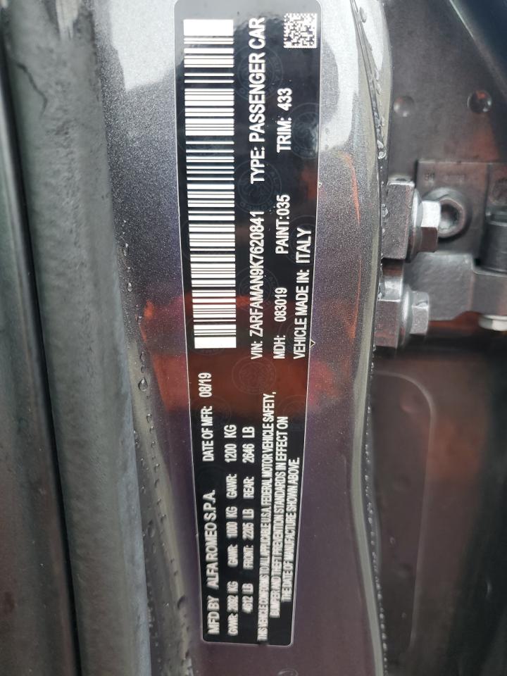 ZARFAMAN9K7620841 2019 Alfa Romeo Giulia