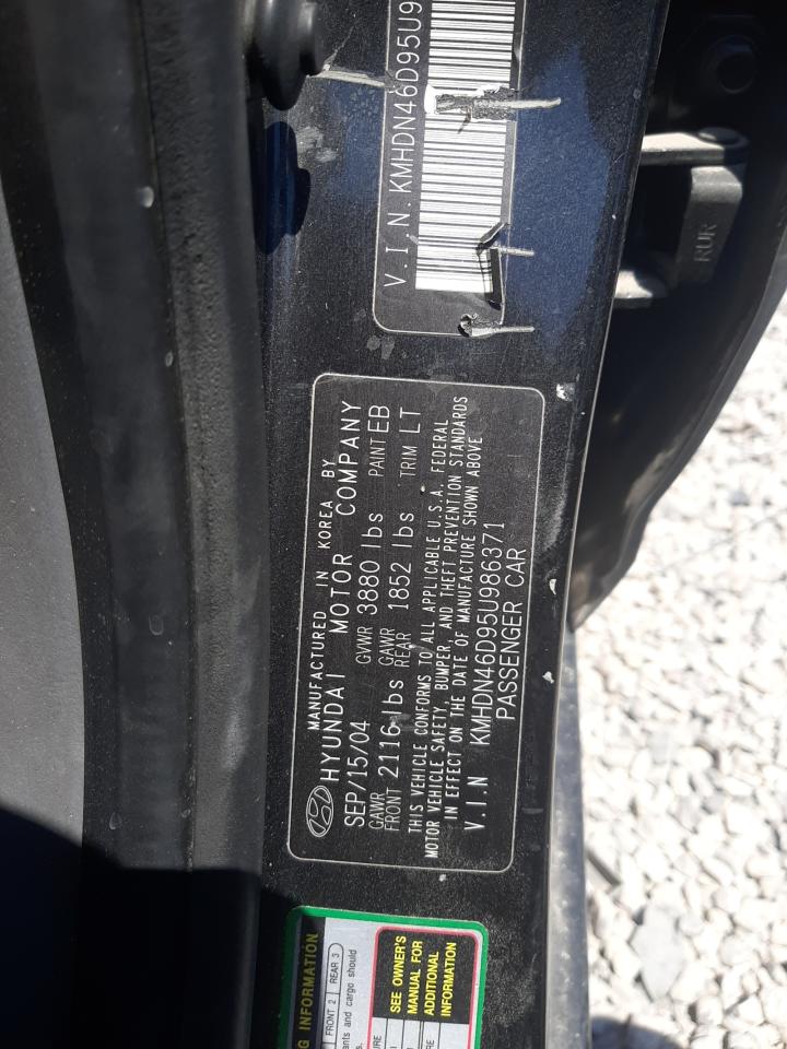 KMHDN46D95U986371 2005 Hyundai Elantra Gls