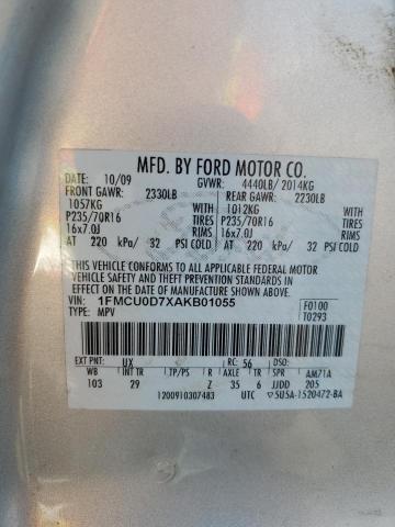 2010 Ford Escape Xlt VIN: 1FMCU0D7XAKB01055 Lot: 61062244