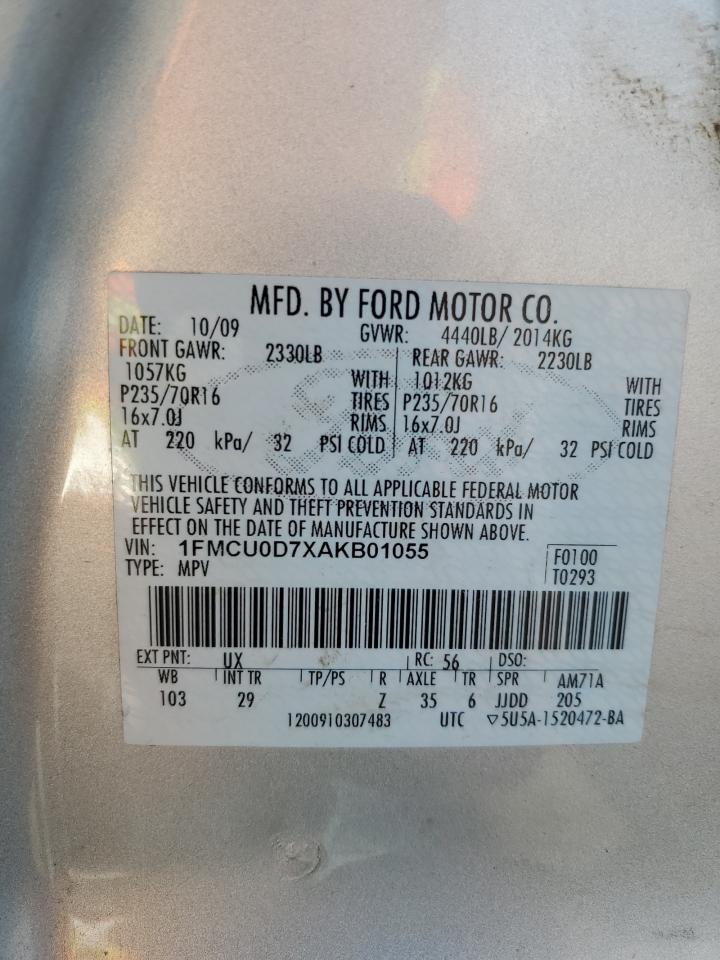 1FMCU0D7XAKB01055 2010 Ford Escape Xlt