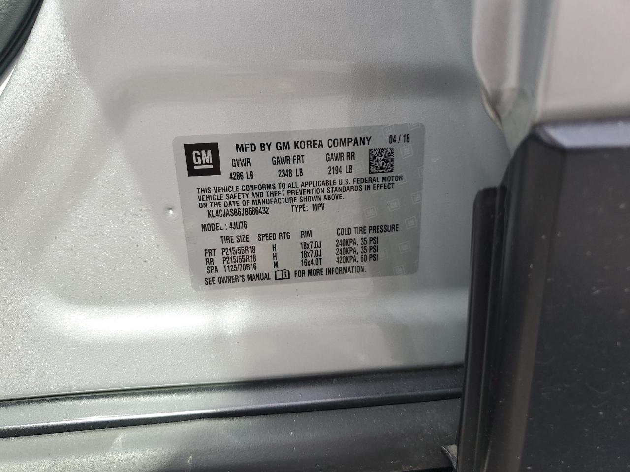 KL4CJASB6JB686432 2018 Buick Encore Preferred