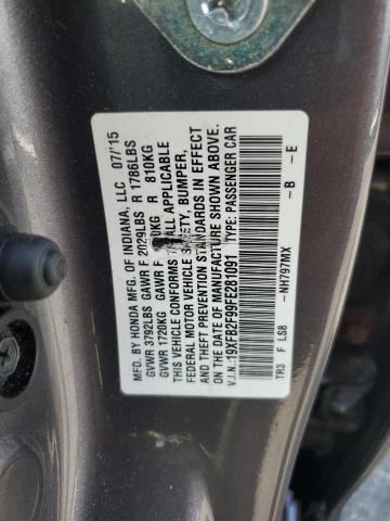 2015 HONDA CIVIC EXL - 19XFB2F99FE281091
