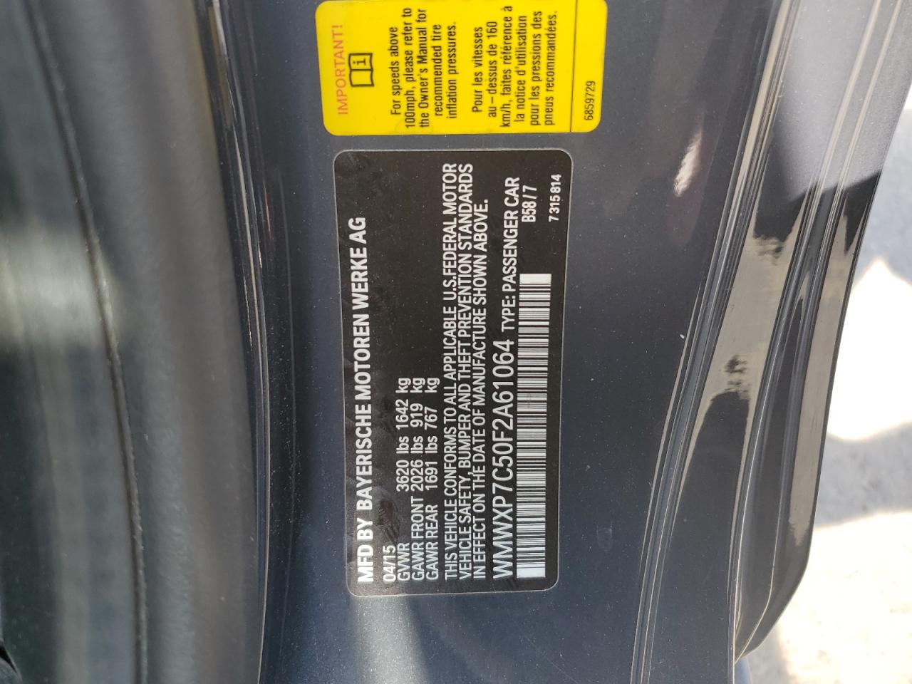 WMWXP7C50F2A61064 2015 Mini Cooper S