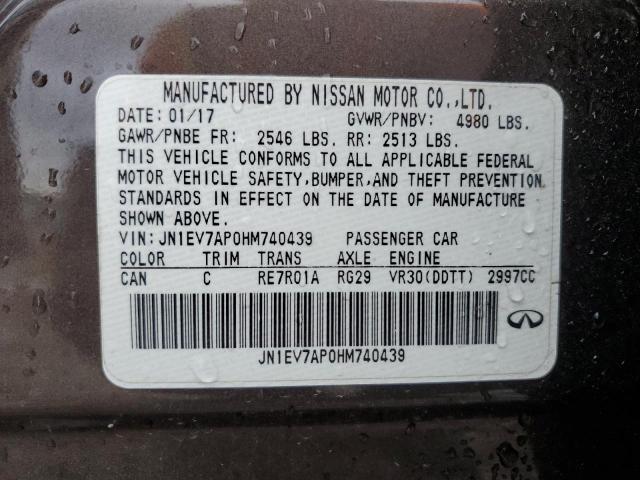 VIN JN1EV7AP0HM740439 2017 Infiniti Q50, Premium no.13