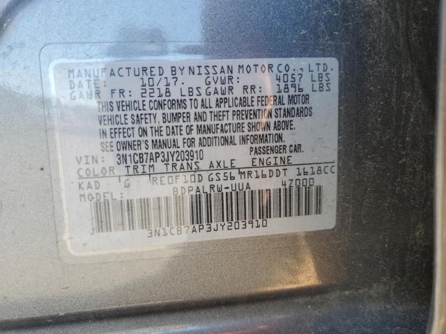 2018 Nissan Sentra Sr Turbo VIN: 3N1CB7AP3JY203910 Lot: 61431734