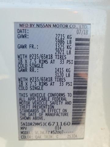 VIN 5N1DR2MM5JC671160 2018 NISSAN PATHFINDER no.13