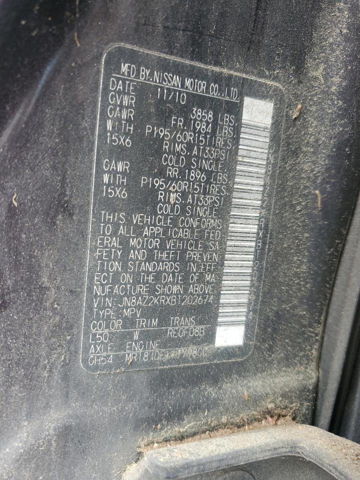 JN8AZ2KRXBT202674 2011 Nissan Cube Base