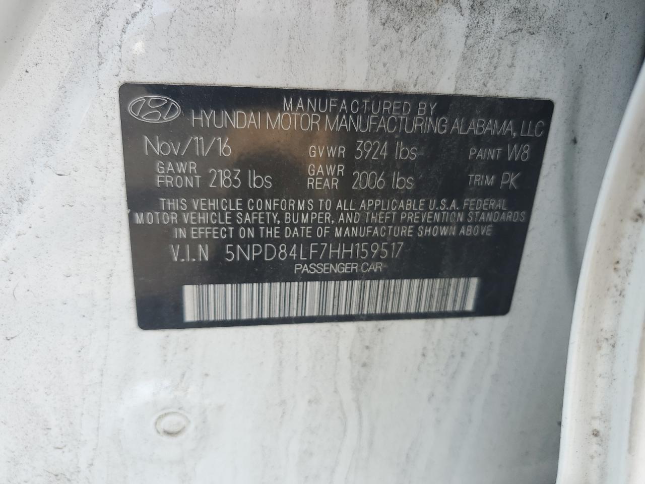 Lot #2791608567 2017 HYUNDAI ELANTRA SE