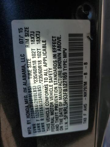 VIN 5FNRL5H93FB127169 2015 Honda Odyssey, Touring no.13