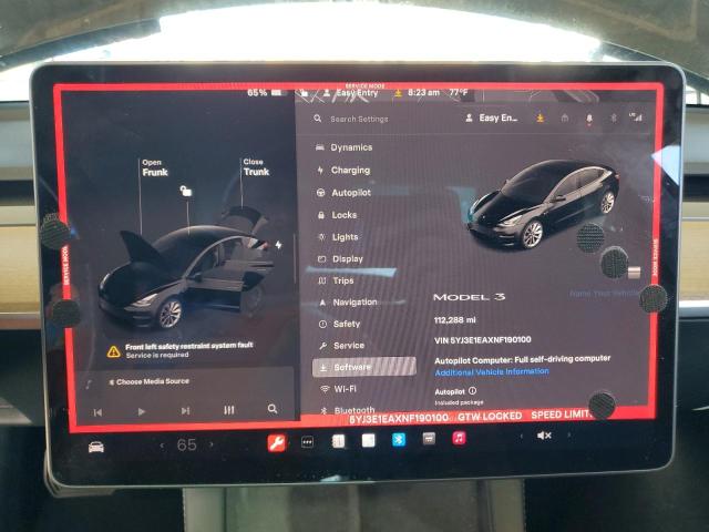 2022 Tesla Model 3 VIN: 5YJ3E1EAXNF190100 Lot: 62185574