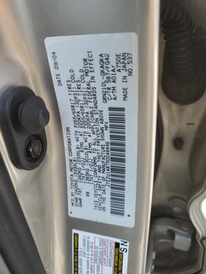 JTEZU14R750048446 2005 Toyota 4Runner Sr5