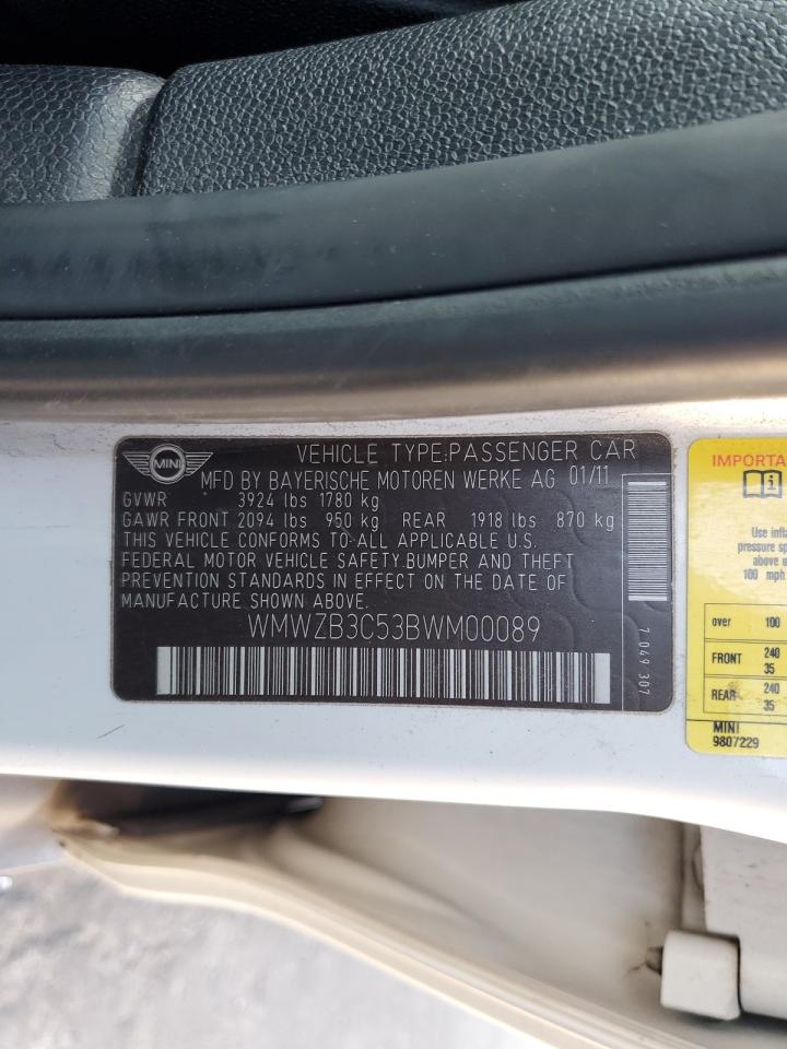 WMWZB3C53BWM00089 2011 Mini Cooper Countryman
