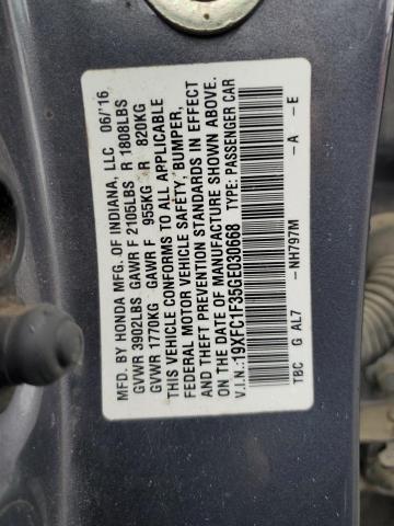 2016 HONDA CIVIC EX - 19XFC1F35GE030668