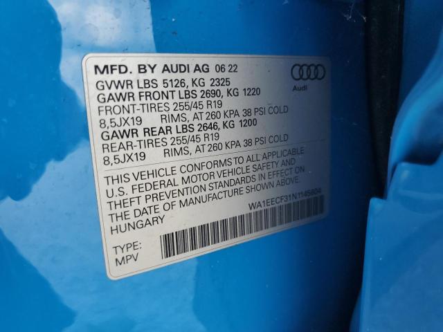 2022 Audi Q3 Premium Plus S Line 45 VIN: WA1EECF31N1145604 Lot: 61391894