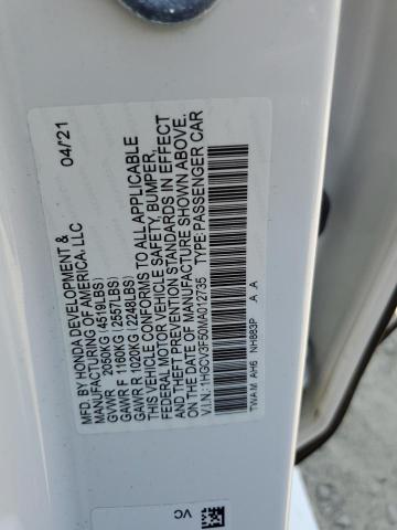 2021 Honda Accord Hybrid Exl VIN: 1HGCV3F50MA012735 Lot: 62750394