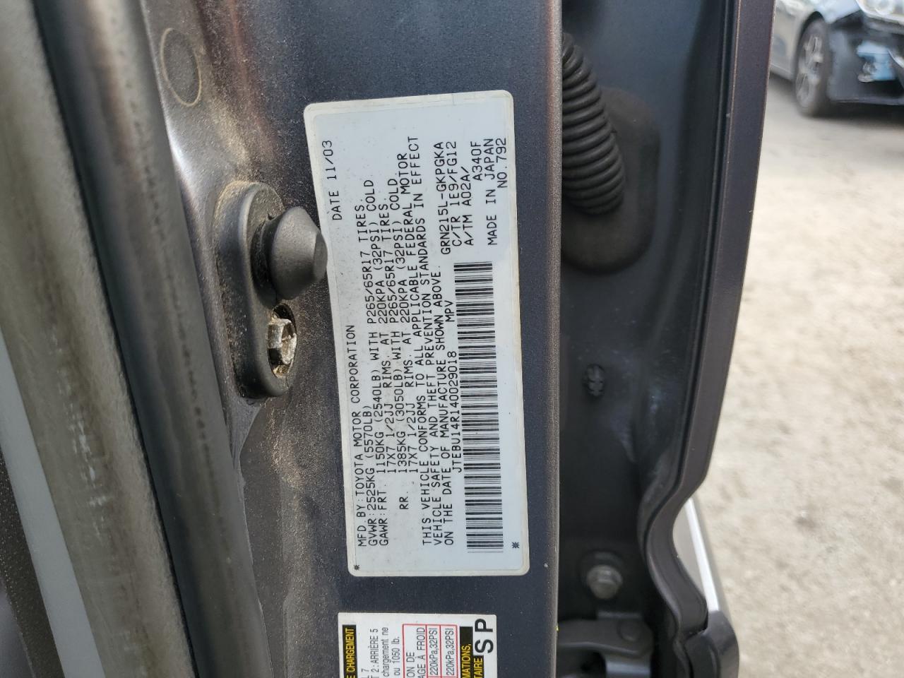 JTEBU14R140029018 2004 Toyota 4Runner Sr5