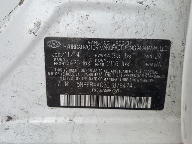 VIN 5NPEB4AC2EH878474 2014 Hyundai Sonata, Gls no.12