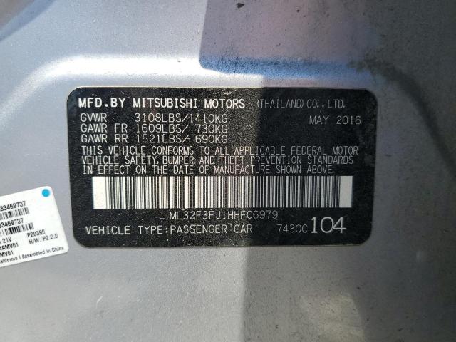 ML32F3FJ1HHF06979 2017 Mitsubishi Mirage G4 Es