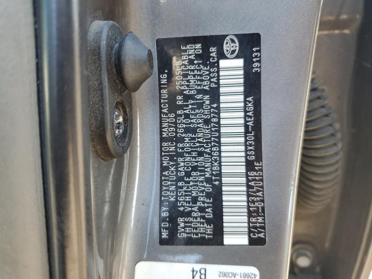 4T1BK36B77U178774 2007 Toyota Avalon Xl