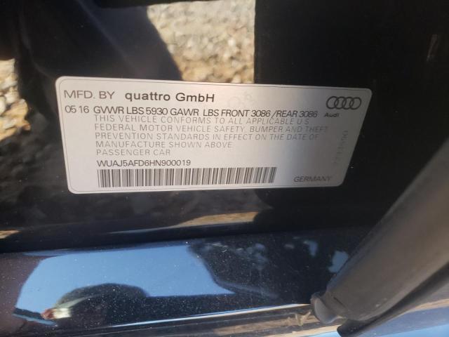 2017 AUDI S8 PLUS QU - WUAJ5AFD6HN900019