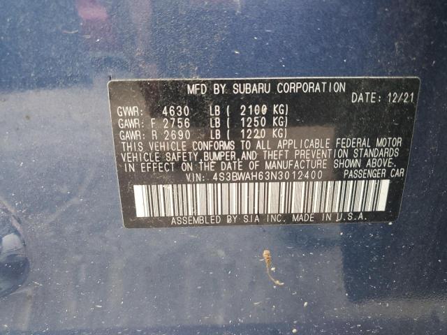 2022 SUBARU LEGACY SPO 4S3BWAH63N3012400