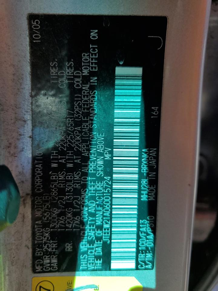 JTEEW21A060015724 2006 Toyota Highlander Hybrid