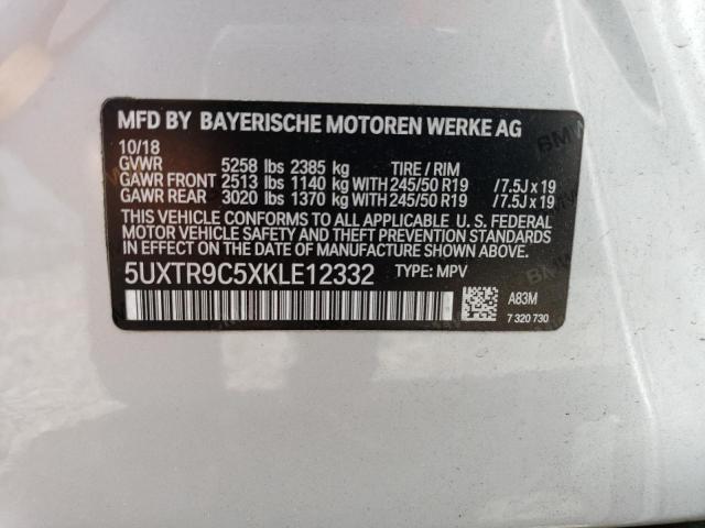 VIN 5UXTR9C5XKLE12332 2019 BMW X3, Xdrive30I no.14