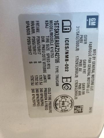 2010 GMC Sierra K1500 Sl VIN: 1GTSKUEA8AZ242706 Lot: 61374104